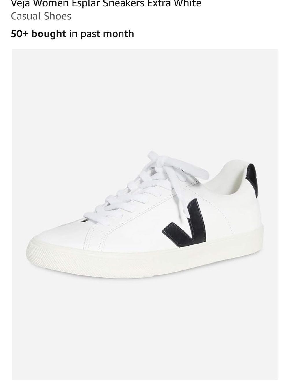 White Veja Leather Sneakers with Black Accent